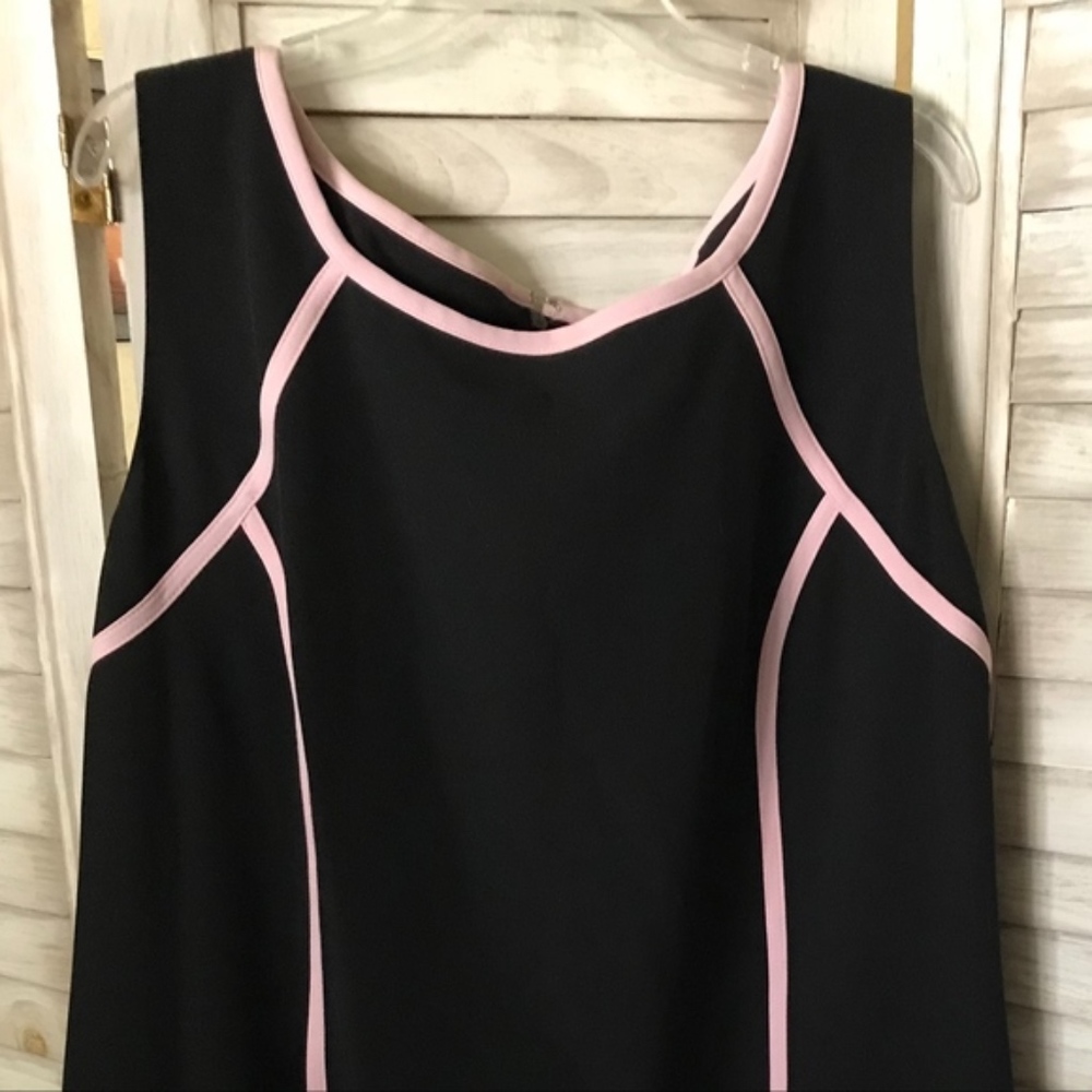 Kasper Black Dress with Pink Trim